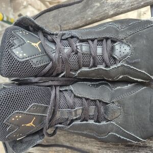 Jordan Black and Gold Sneakers with Reflective Detailing